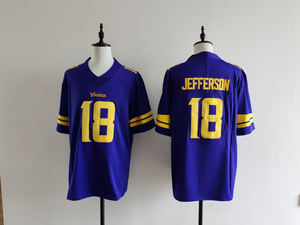 เสื้ออเมริกันฟุตบอลขายส่ง # 87 ฮ็อคเซนสัน # 18 เจฟเฟอร์สัน #   เสื้อแข่งทีมมินนิโซตา ไวกิ้งส์ หมายเลข 19 ของทีเลน สำหรับผู้ชาย - Product Image 2