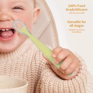 <span class=keywords><strong>Cuillère</strong></span> Bébé en <span class=keywords><strong>Silicone</strong></span> Écologique et de Qualité Alimentaire Sans BPA avec Boîte de Rangement et Poignée à Débit Variable pour Aliments pour Bébés - Product Image 4