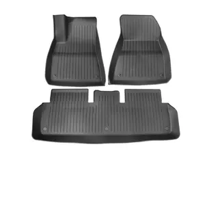 Jeu de tapis de pieds en TPE personnalisé le plus vendu pour les 17-23 ans Modèle 3 Tesla Tapis intérieur complet antidérapant pour les sièges avant 3PCS