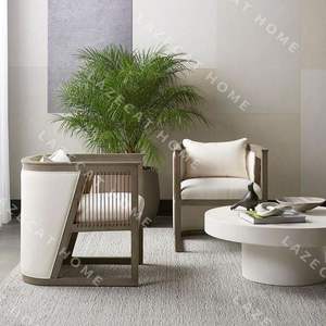 Sillones de madera de roble clásicos de diseño escandinavo, marco de madera contrachapada maciza para muebles del hogar para sala de estar - Product Image 1