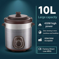 Marmite Électrique Commerciale en Céramique Grande Capacité Sans Revêtement, Pot à Ragoût et à Congé, Certifiée CB, en Céramique Durable