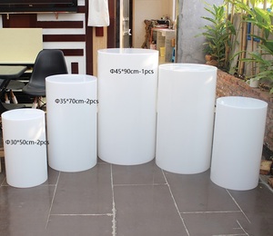 5Pcs Món Tráng Miệng Bánh Bảng Đen Trắng <span class=keywords><strong>Acrylic</strong></span> Xi Lanh Bệ Bộ Vòng Plinths Hiển Thị Nền Tảng Vòng Chân Đứng Cho Các Sự Kiện - Product Image 6