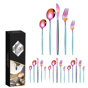 Sant Andrea <span class=keywords><strong>Restaurante</strong></span> Proveedor 10 Piezas Desechables Lujo Negro Mate Cubiertos 18/10 Juego de cubiertos de acero inoxidable Cubiertos - Product Image 4