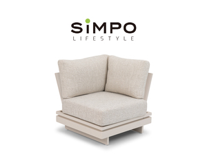 SIMPOLIFESTYLE Mobilier d'extérieur haut de gamme ELEMENT Chaise longue Jardin Terrasse Hôtel Resort Aluminium Teck Tissu Ensemble de canapé d'angle - Product Image 3