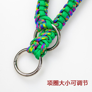 Laisse pour chien en nylon tressé rose turquoise, réglable, avec clip métallique pour chiens de compagnie - Product Image 6