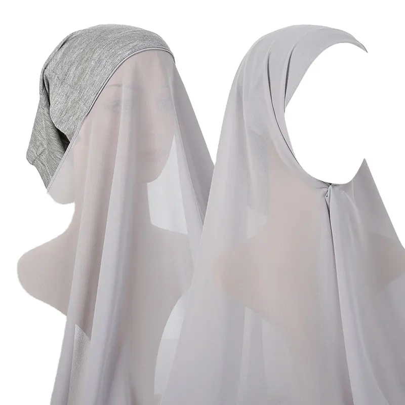 Groothandel Effen Kleur Parel Chiffon Dames Hoofddoek Sjaal Etnische Wind Tulband Sluier