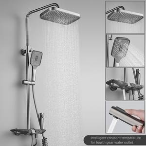 Ensemble de douche de salle de bain moderne et contemporain de luxe, robinet en laiton, mitigeur de pluie, garantie 5 ans, jet de massage huilé - Product Image 2