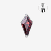 G23 AFTM F136 Boucle d'oreille en titane Lunette de cerf-volant CZ Filetage interne Top Labret Piercing Body Jewelry
