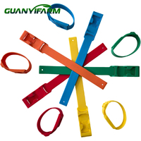 Grosir Tali Kaki Sapi PE Warna-warni 37.5*4cm yang Dapat Disesuaikan, Cincin Kuku, Sabuk Leher Domba Kambing Baru
