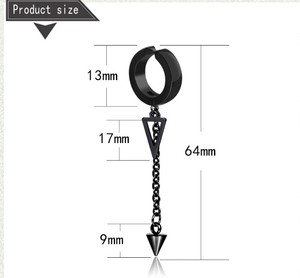Acier inoxydable indolore <span class=keywords><strong>oreille</strong></span> Clip manchette boucles <span class=keywords><strong>d</strong></span>'oreilles bijoux cadeaux hommes/femmes Punk noir Non Piercing boucles <span class=keywords><strong>d</strong></span>'oreilles pour hommes - Product Image 3