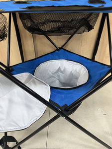 Banc pliable de Camping en plein air <span class=keywords><strong>4</strong></span> porte-gobelets, panier de nourriture isolé <span class=keywords><strong>Table</strong></span> <span class=keywords><strong>pliante</strong></span> avec Coller - Product Image 6