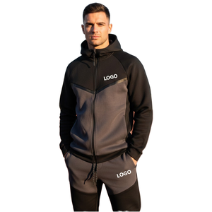 Conjunto Deportivo de Invierno para Hombre de Alta Calidad, Tejido 3D, con Logotipo Personalizado, Sudadera con Capucha y Pantalones Deportivos Transpirables, 2 Piezas, Combinación de Colores - Product Image 1