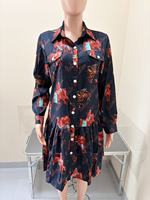 Robe chemise ample et respirante à manches longues, imprimé cheval cowgirl rétro, nouvelle collection 2026, style vintage élégant, longueur midi, vente en gros