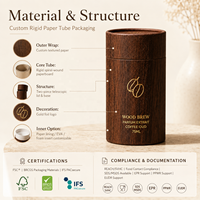 Caja de Cartón Rígido Personalizada de Cualquier Tamaño, con Diseño de Madera y Lámina Dorada, para Perfume, Aceite Esencial, Café, Regalos