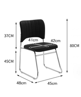 Silla de Conferencia Ergonómica Apilable de Cuero PU, Base Resistente, Sillas para Visitantes, para Iglesia, Oficina, Sala de Reuniones
