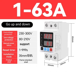 Protector de Reconexión por Sobrecorriente y Sobretensión AVP 40A 63A 230V, Dispositivo de Protección Bajo Voltaje con Pantalla Digital Doble 40A 63A 80A 220V - Product Image 2