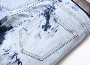 <span class=keywords><strong>Jeans</strong></span> da Uomo Elasticizzati di Tendenza con Ricami e Strappi, Pantaloni Lunghi <span class=keywords><strong>Slim</strong></span> Fit a Gamba Stretta in Offerta Speciale - Product Image 5