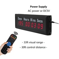 Jam dinding Digital LED 1 inci 9 digit, jam dinding Digital dengan kendali jarak jauh, pengatur waktu hitung mundur, 1 inci, 9 digit LED 999 Hari