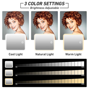 CF Leopard Print Waterproof LED Light Makeup <strong>Mirror</strong> 3 Color Touch Dimmer 2000mAh Adjustable Dividers DIY Travel Cosmetic Case - Product Image 2