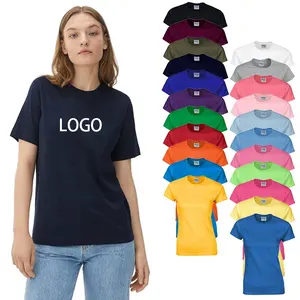 Trung Quốc Nhà Sản Xuất 180gsm Tùy Chỉnh Logo In Ấn Đồng Bằng Phụ Nữ 100% Cotton Cuộc Sống Hàng Ngày Áo Sơ Mi