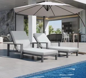 Produsen desain fashion kursi panjang matahari kursi malas kolam renang luar ruangan tempat tidur untuk hotel