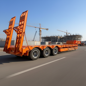 Semi-remorque surbaissée hydraulique multi-essieux de 25 à 100 tonnes pour le transport de marchandises en vrac, dimensions de semi-remorque surbaissée de 100 tonnes à vendre - Product Image 2