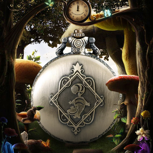 Orologio da Tasca Vintage Bronzo <span class=keywords><strong>Alice</strong></span> nel Paese delle Meraviglie con Ciondolo Collana Coniglio - Product Image 4