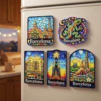 Imán de Resina Moderno Personalizado para Refrigerador, Barcelona España, Impresión 3D, Material Ecológico, Forma Irregular, Logotipo Personalizable