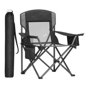 <span class=keywords><strong>Chaise</strong></span> de camping pliable <span class=keywords><strong>SONGMICS</strong></span>, surdimensionnée, confortable, robuste, capacité de charge de 352 lb, accoudoirs réglables, sacs isothermes/de rangement - Product Image 1