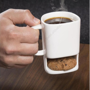 Venta al por mayor de tazas de cerámica P647 para galletas, café, leche, postres, tazas de té con almacenamiento en la base - Product Image 6