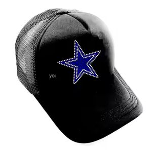 ホットフィックスブリングダラスカウボーイズラインストーンデザインアイアンオンスターラインストーントランスファーアイアンオンモティーデカルパッチ帽子用熱伝達 - Product Image 2