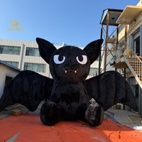 Ballon gonflable géant en forme de chauve-souris avec LED, mascotte de dessin animé pour la décoration de la place lors d'une activité sur le thème d'Halloween