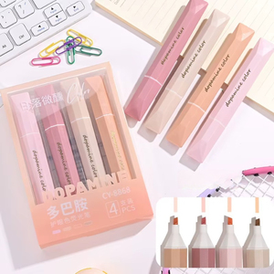 Set <span class=keywords><strong>de</strong></span> Marcadores <span class=keywords><strong>de</strong></span> Color Macaron Dopamine, Resaltadores Suaves con Protección Ocular, Marcador Oblicuo - Product Image 2