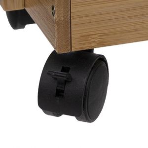 4 Tiers Bamboo Standing Type Lacquer Bathroom <b>Kitchen</b> Dessert <b>Storage</b> Trolley with 3 Compartments and Shelf - Product Image 5