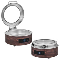 Chauffe-Plat Électrique Moderne Effet Bois avec Contrôle Précis de la Température pour Buffets et Événements de Restauration Commerciale