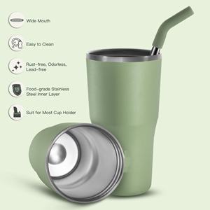 Meilleure vente Machine à glaçons de grande capacité double couche 18oz à corps droit avec tasse à café en paille - Product Image 3