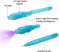 Stylo à encre invisible magique espion 7 couleurs avec lumière UV pour messages secrets