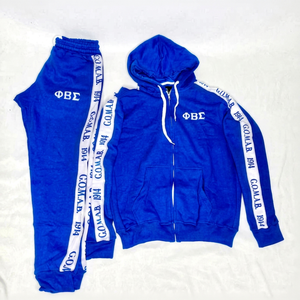 Custom Made Phi Beta Sigma Embroidery Men Fleece Tracksuit | Wholesale Fraternity Embroidered High Custom Style Jogging Suit - Product Image 1
