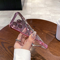 Coque de téléphone portable galvanisée transparente à grand trou sensible à la peau pour iPhone 17Air TPU coque rigide magnétique transparente anti-chute