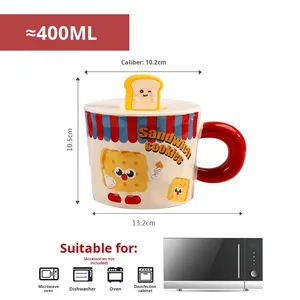 Nouvelle <span class=keywords><strong>tasse</strong></span> en porcelaine fine avec couvercle, design mignon et féminin, cadeau d'anniversaire pour petite amie - Utilisation domestique - Product Image 4