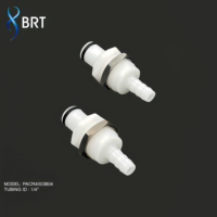 Raccords de tuyauterie moulés par injection BRT, connecteur mâle à connexion rapide avec vanne d'arrêt en POM, à sertir pour applications de systèmes d'encre d'imprimante