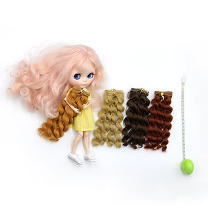 15Cm 20Cm 25Cm Lange Rechte Golf Krullend Hoge Temperatuur Fiber Bjd Sd Pruiken Diy Synthetisch Haar Voor pop Maken - Product Image 6