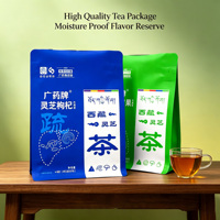 Sachets de thé de haute qualité en poudre de Moringa, résistants à l'humidité, avec fermeture éclair, fenêtre transparente et fond plat, personnalisables avec logo