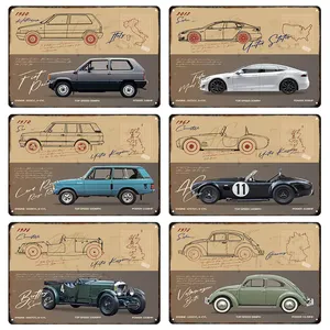 Moda personalizzata Vintage Retro Metal Tin Sign targa Decor stampa Patterntin Metal Car Tin Sign