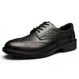 Mens Premium Managers Genuine Leather Steel Toe-Cap Dress Safety Work Brogues Office Shoes Non Slip