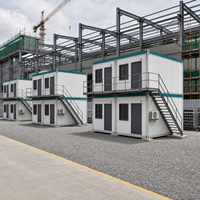 Maison conteneur démontable, dortoir préfabriqué pour travailleurs, bureau modulaire, bâtiment en panneaux sandwich d'acier 20ft 40ft