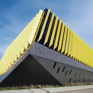 Revestimiento <span class=keywords><strong>de</strong></span> Fachada Angular <span class=keywords><strong>de</strong></span> Aluminio Amarillo Intenso <span class=keywords><strong>para</strong></span> Edificios Contemporáneos - Product Image 1