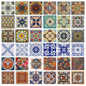 Azulejos de Pared de Cerámica con Diseño Floral Pequeño Estilo Europeo Antiguo, 100x100mm, para Balcón, Cocina, Baño, Pared de Fondo, Escalera - Product Image 1