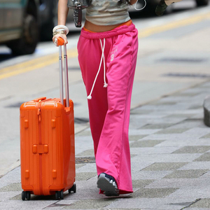 Pantalones Largos Casuales Minimalistas de Moda Urbana con Estampado de Números, Color Brillante, Cordón Elástico, Estilo Chica Moderna, Básicos y Versátiles - Product Image 3