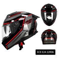 Casque de moto intégral vintage, homologué ECE E24 22R06 DOT, équipement de sécurité pour adultes pour les trajets quotidiens et les voyages